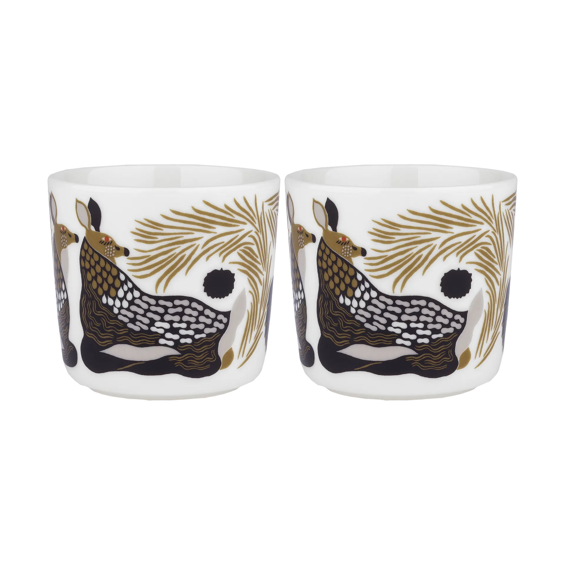 Peura kaffekopp uten hank 20 cl 2-pakning, White-coal-mud-light grey Marimekko