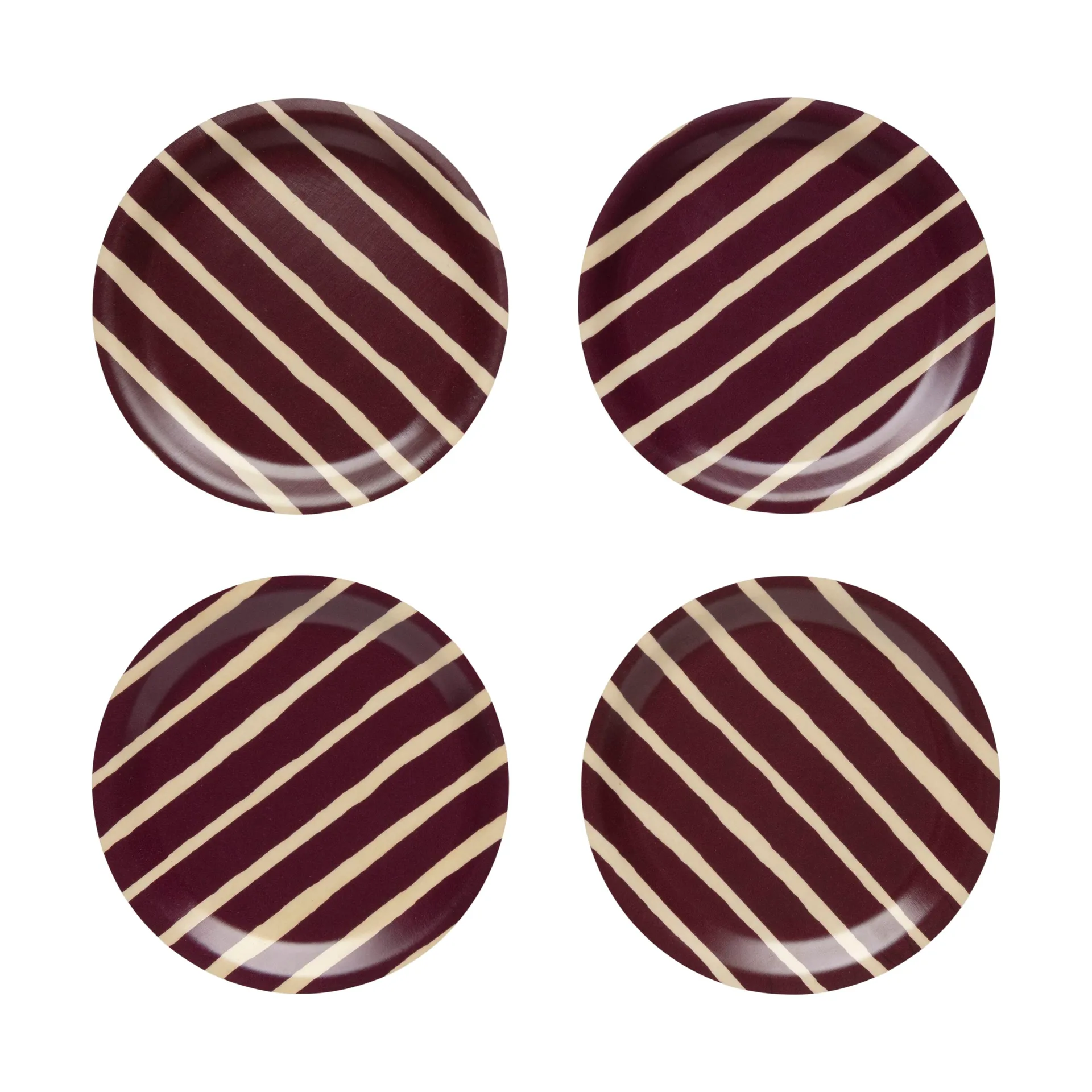 Piccolo glassbrikke Ø9 cm 4-pakning, Burgunderrød Marimekko