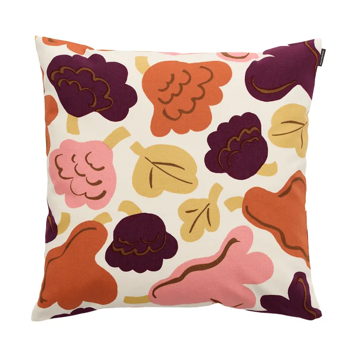Pieni Kukasta Kukkaan putetrekk - Off white-plum-pink-terracotta, 50x50 cm - Marimekko