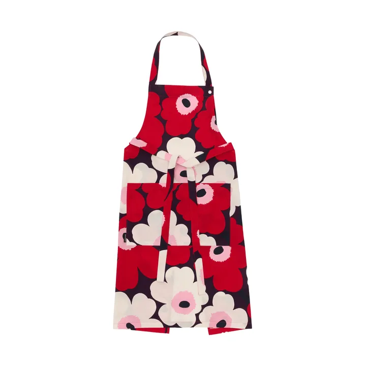 Pieni Unikko forkle - Plum-cranberry-off white-rose - Marimekko