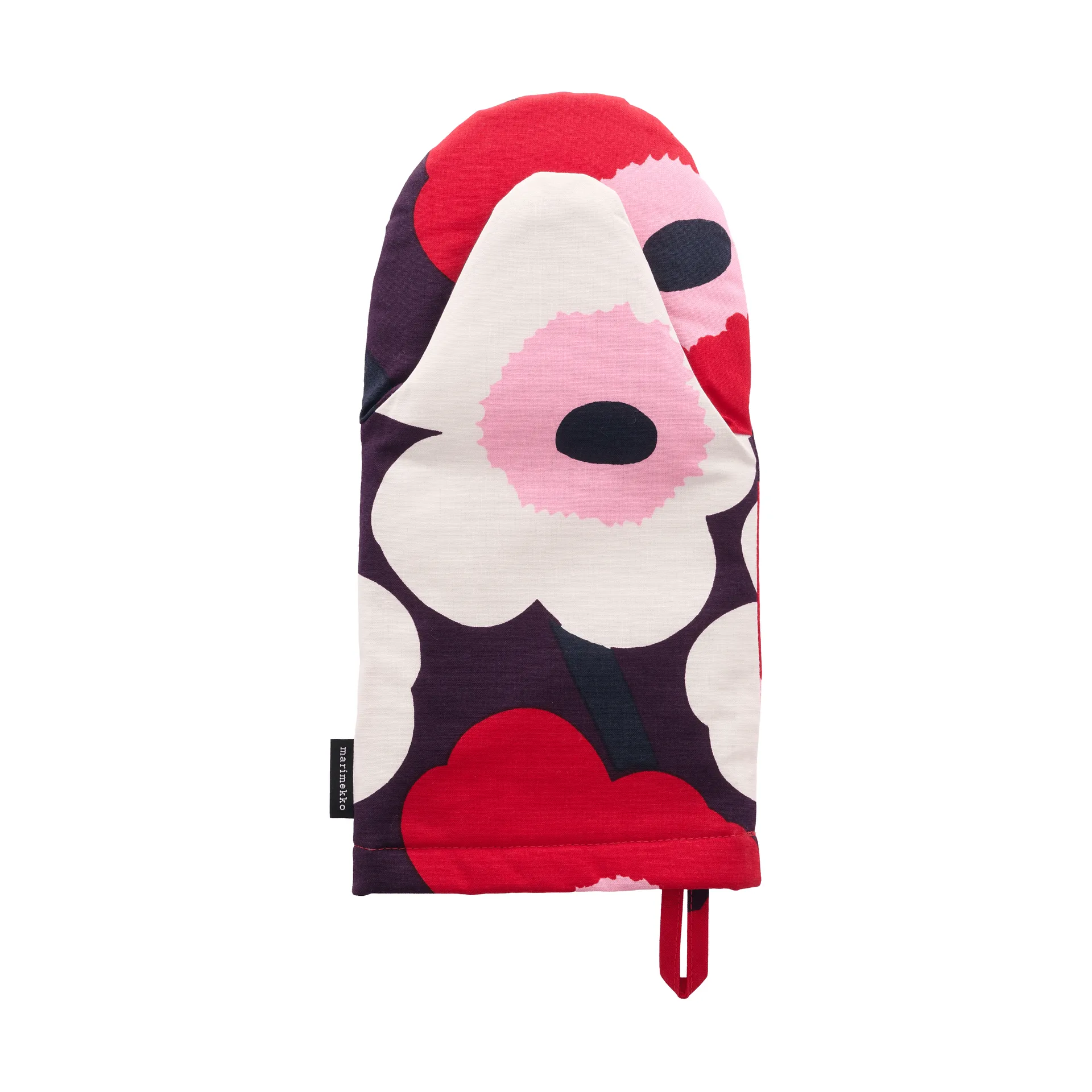 Pieni Unikko grytevott, Plum-cranberry-off white-rose Marimekko