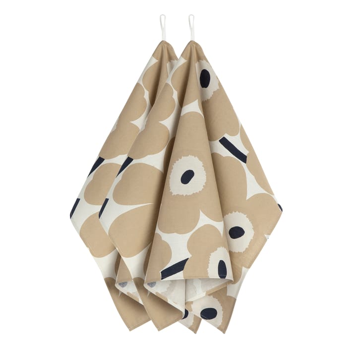 Pieni Unikko kjøkkenhåndkle 2-pack - Offwhite-beige-blå - Marimekko