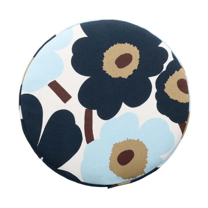 Pieni unikko rund setepute - White-blueberry-cold blue-dark brown - Marimekko