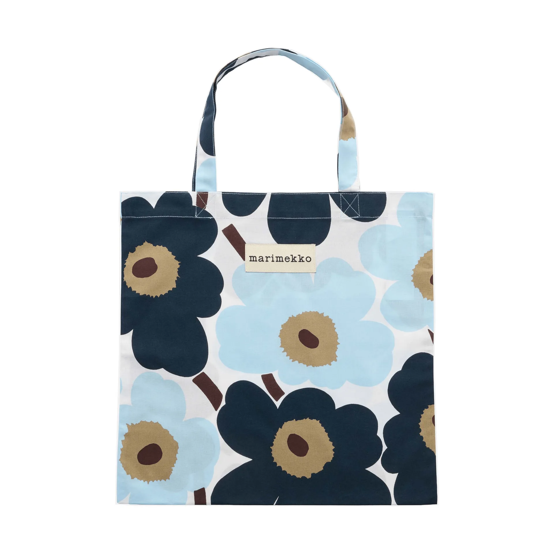 Pieni Unikko veske 44x43 cm, White-blueberry-cold blue-dark brown Marimekko