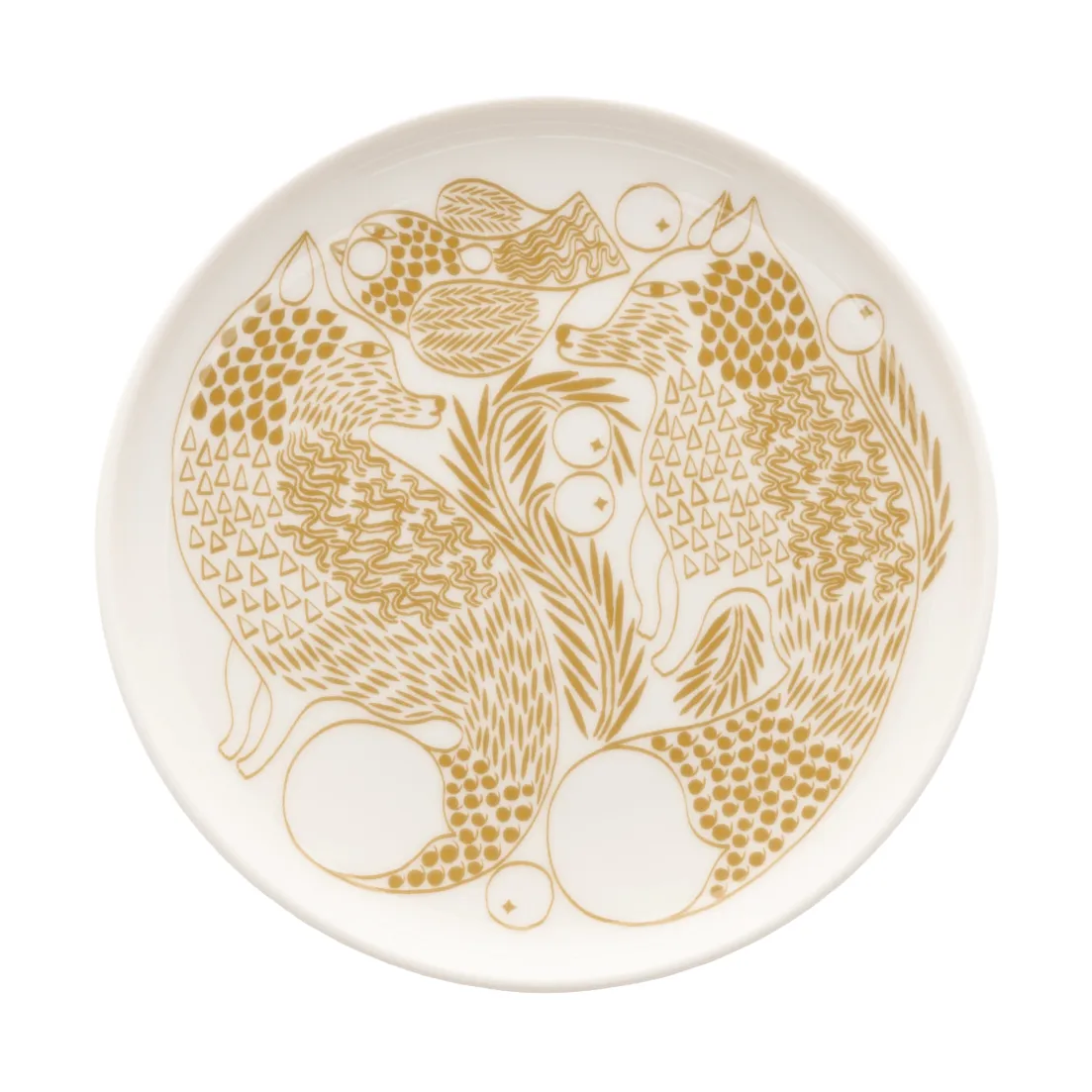 Piirto Ketunmarja asjett, White-bronsebrun, Ø13,5 cm Marimekko
