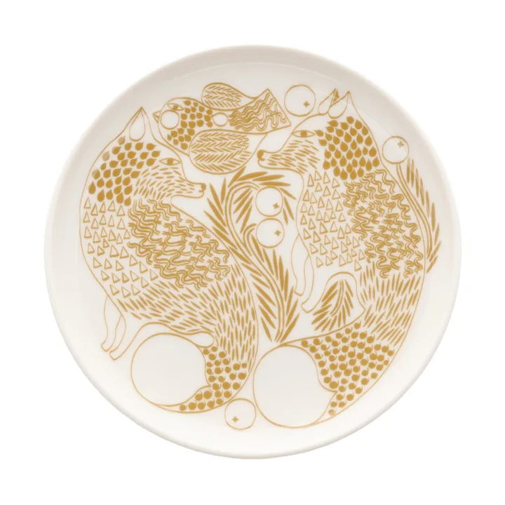 Piirto Ketunmarja asjett - White-bronsebrun, Ø13,5 cm - Marimekko