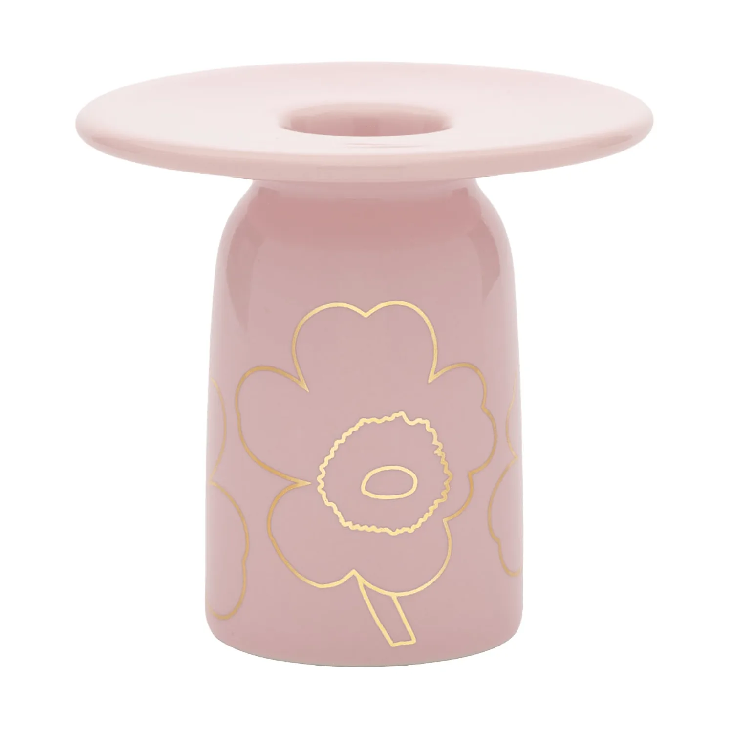 Piirto Unikko lysestake, Pink-gull Marimekko