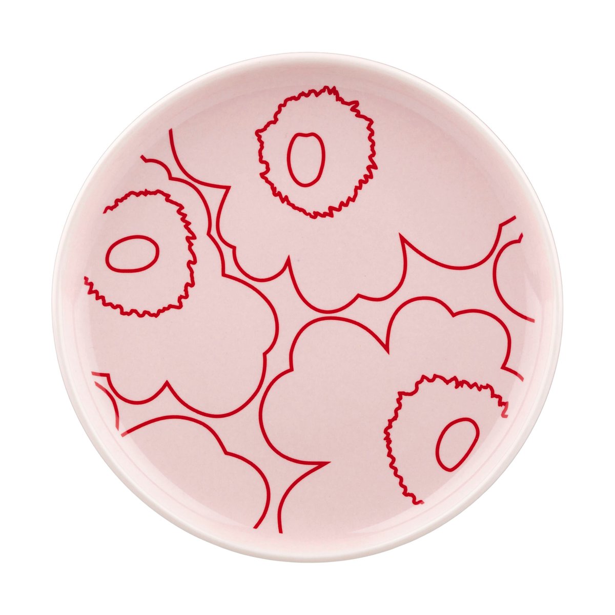 Marimekko - Piirto Unikko asjett 13,5 cm rosa/rød