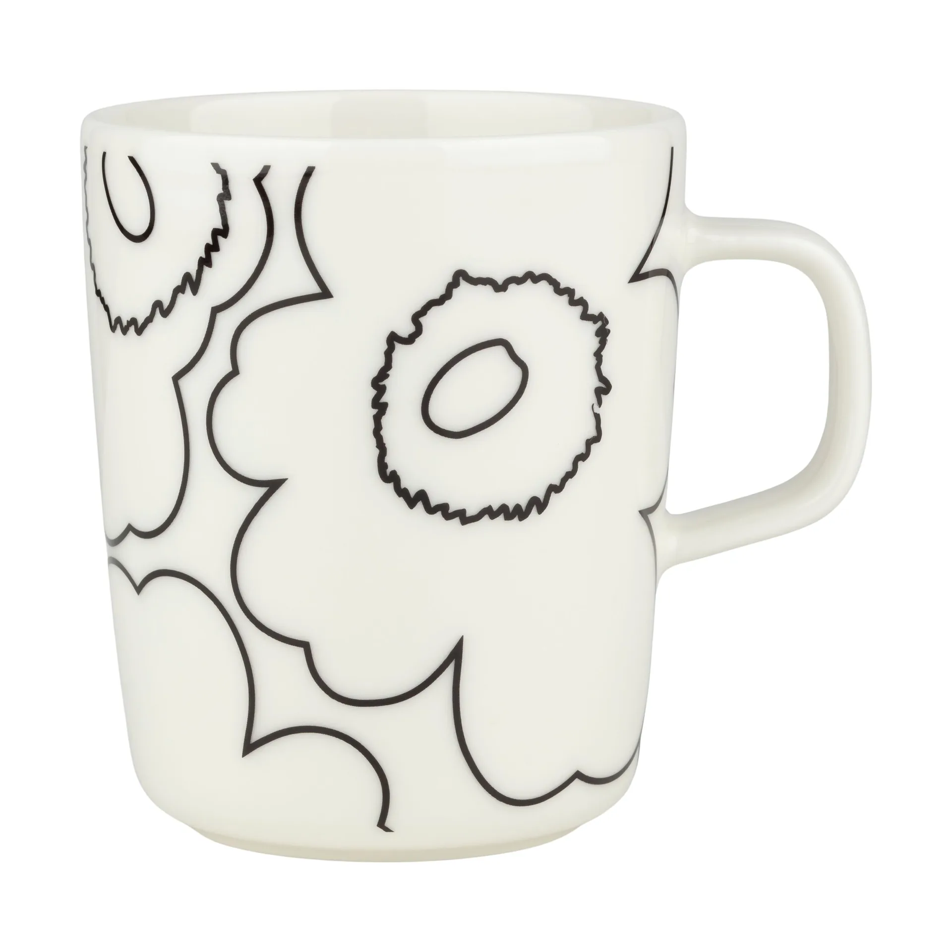 Piirto Unikko Oivo krus 2,5 dl, White-black Marimekko