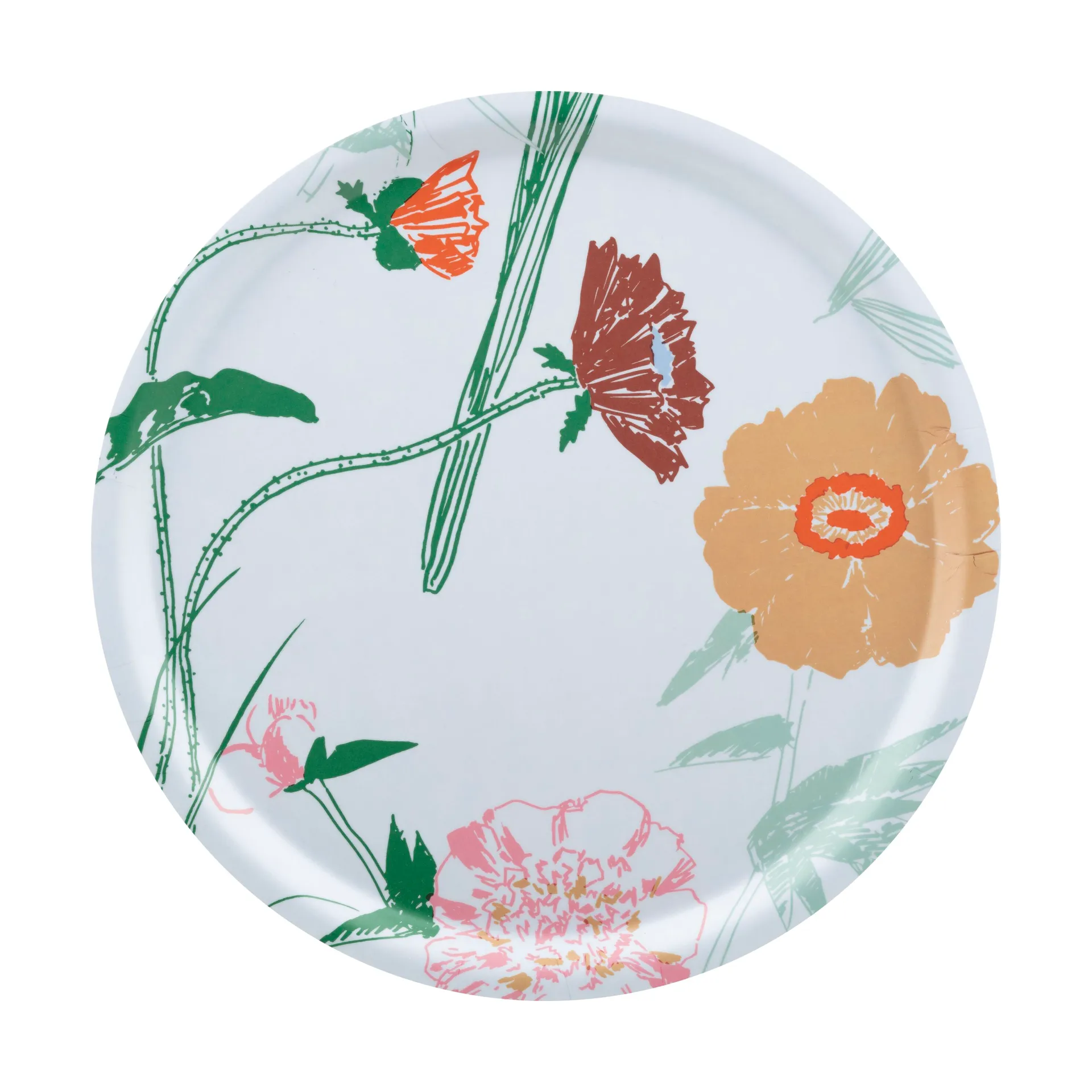 Puutarhakutsut brett Ø31 cm, White-green-beige- light pink Marimekko