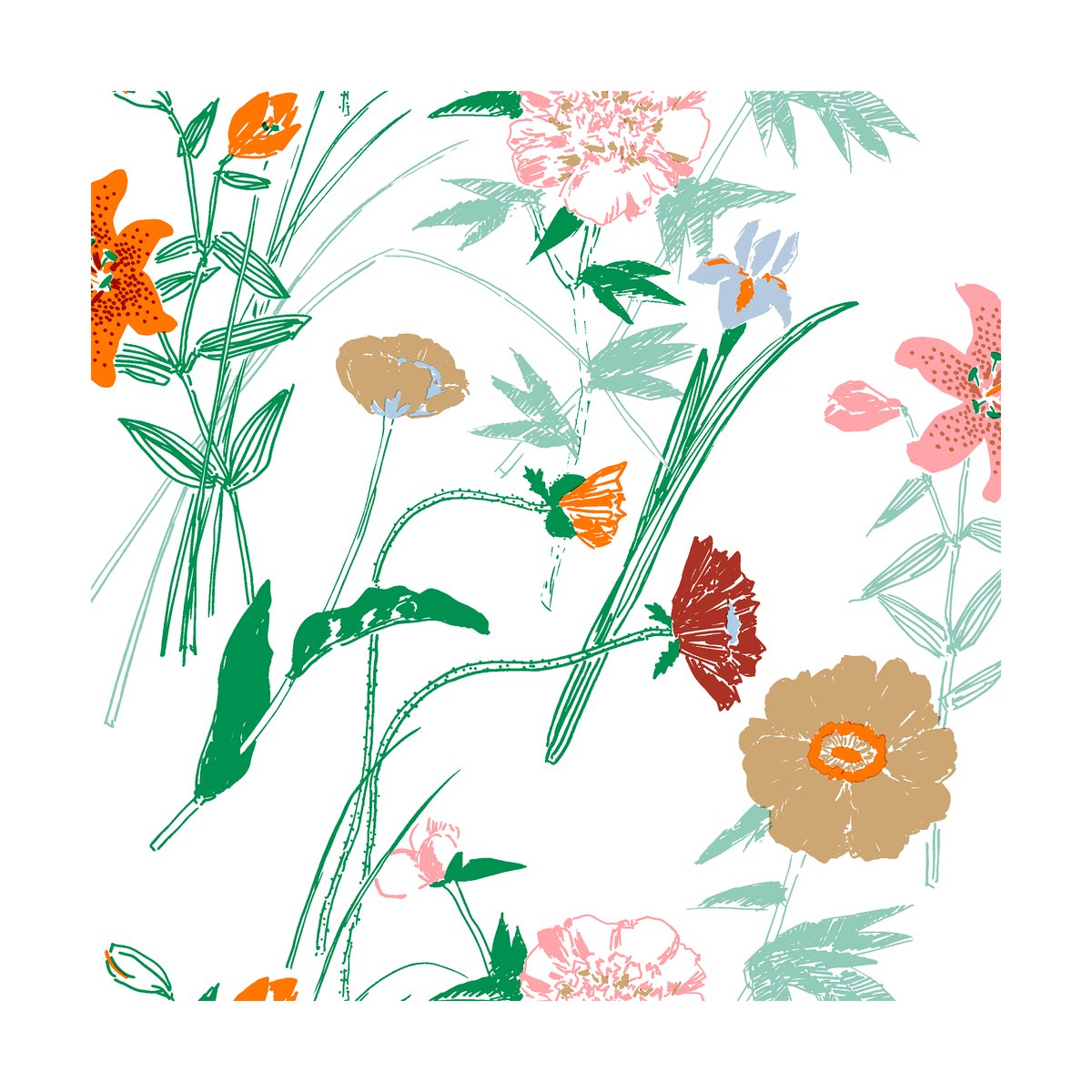 Marimekko Puutarhakutsut serviett 33x33 cm 20-pk White