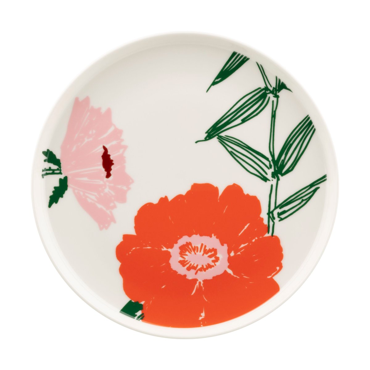 Marimekko Puutarhakutsut tallerken Ø20 cm White-green-orange