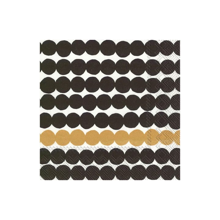 Räsymatto serviett 33x33 cm 20-pakning, Svart-gull Marimekko