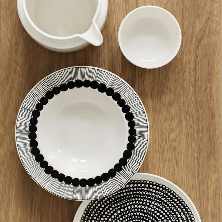 Räsymatto tallerken Ø 20 cm, svart-hvit (små prikker) Marimekko