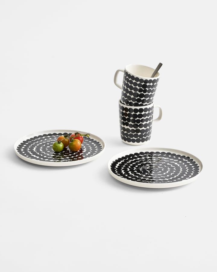 Räsymatto tallerken Ø 20 cm, svart-hvit Marimekko
