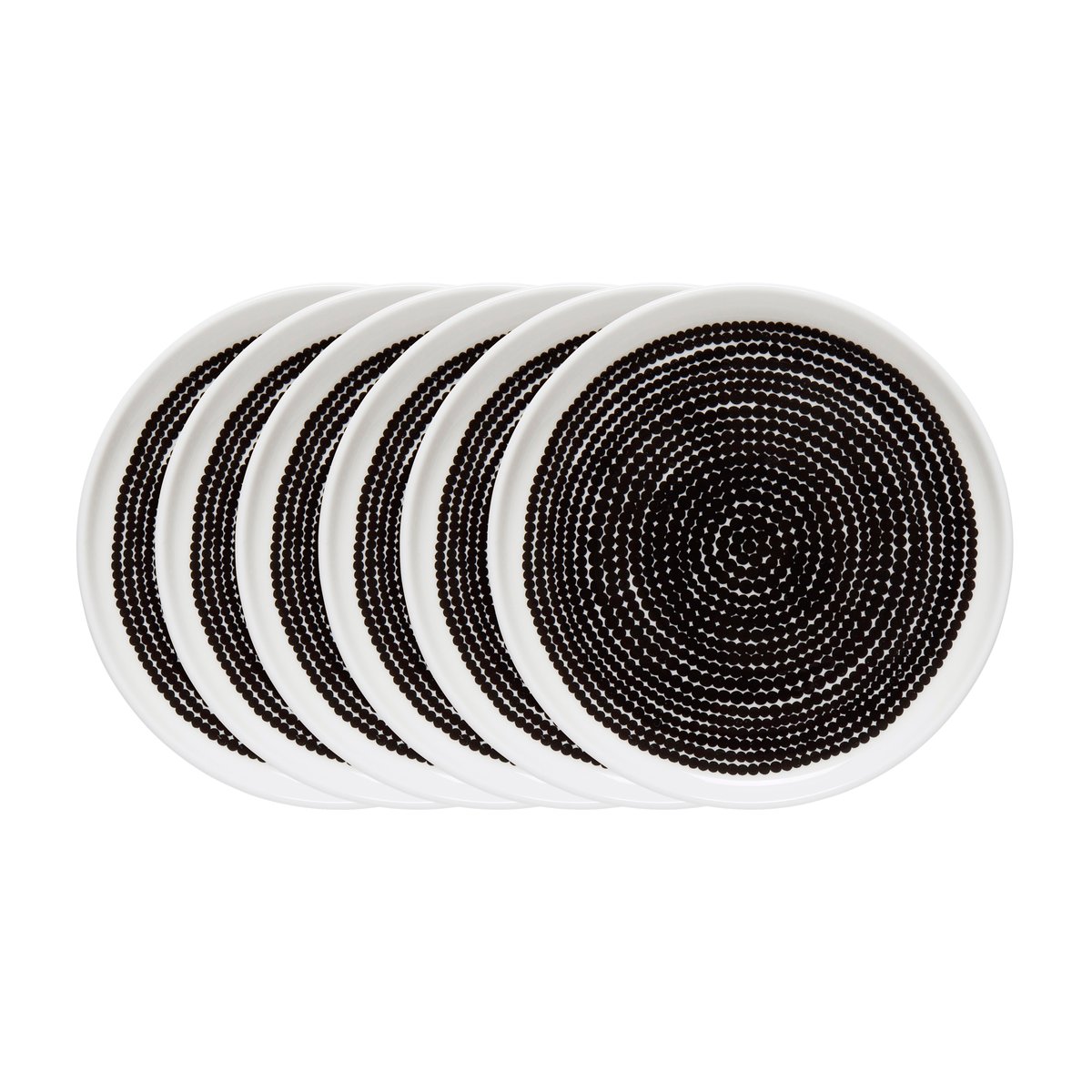 Marimekko Räsymatto tallerken Ø 25 cm - 6 pakn. små prikker sort-hvit