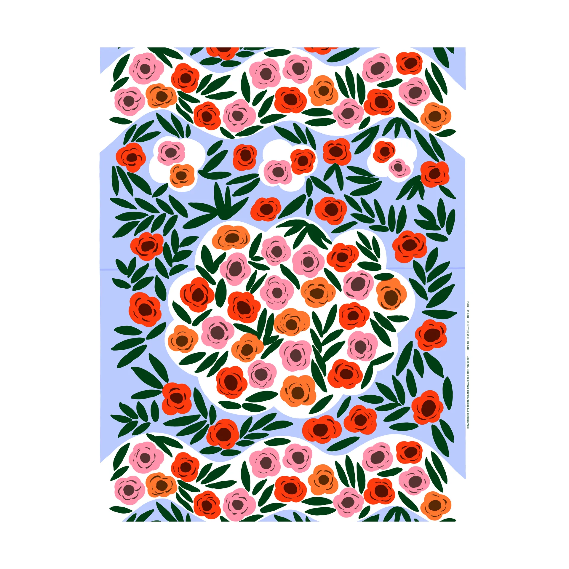 Ruukku stoff, Blå, multi Marimekko