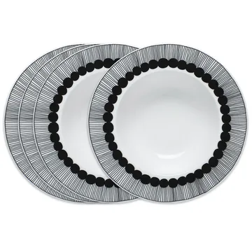 Siirtolapuutarha dyp tallerken Ø 20 cm 4-pk svart - Marimekko