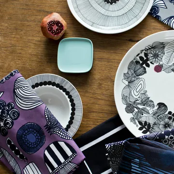 Siirtolapuutarha dyp tallerken Ø 20 cm 4-pk svart - Marimekko