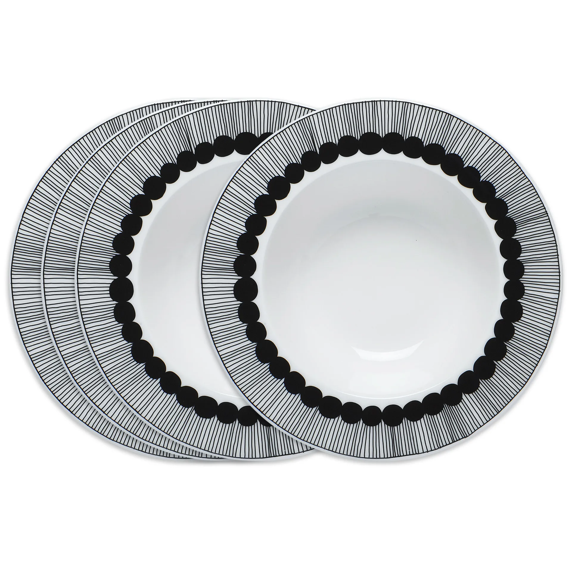 Siirtolapuutarha dyp tallerken Ø 20 cm 4-pk svart Marimekko