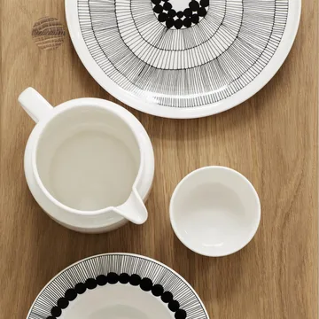 Siirtolapuutarha tallerken Ø 25 cm, 6-pk sort-hvit - Marimekko