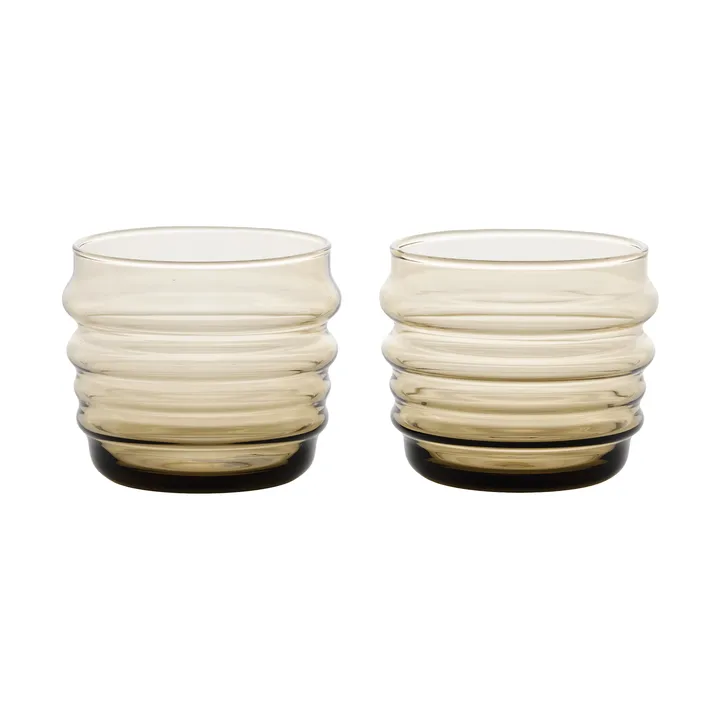 Sukat Makkaralla glass 2-pk - Brown, 20 cl - Marimekko