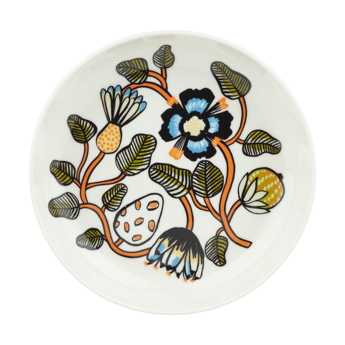 Marimekko Tiara dyp tallerken Ø20,5 cm, hvit/grønn/oransje