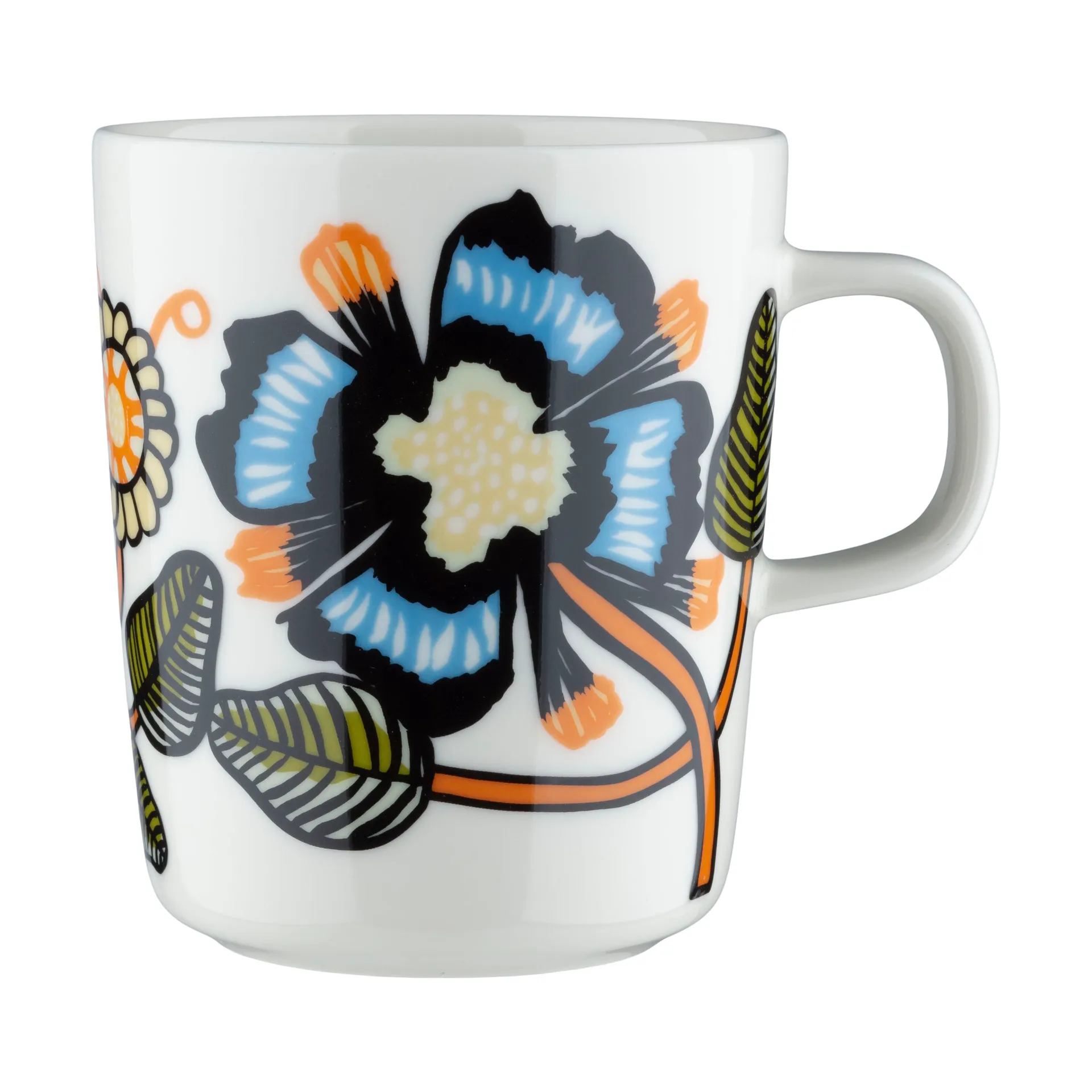 Tiara krus 2,5 dl, White-warm orange-green Marimekko