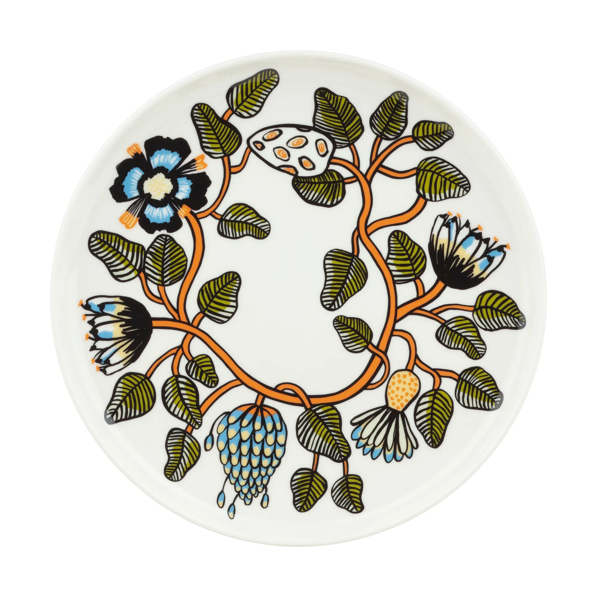 Tiara tallerken Ø25 cm, White, warm orange, green Marimekko