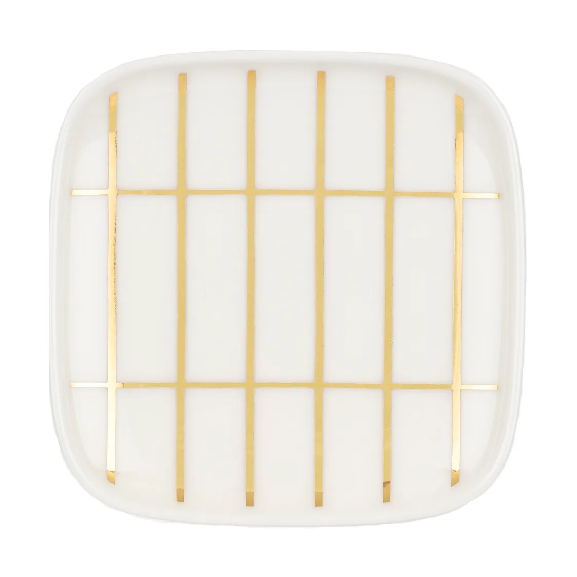 Tiiliskivi fat 10 x 10 cm, White-gold Marimekko