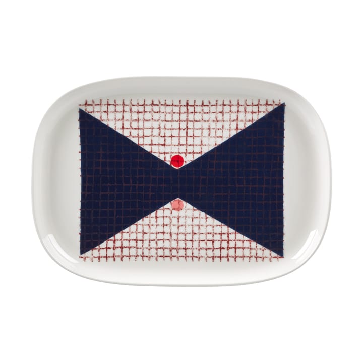 Tomina serveringsfat 25,5x36 cm, White-dark blue Marimekko