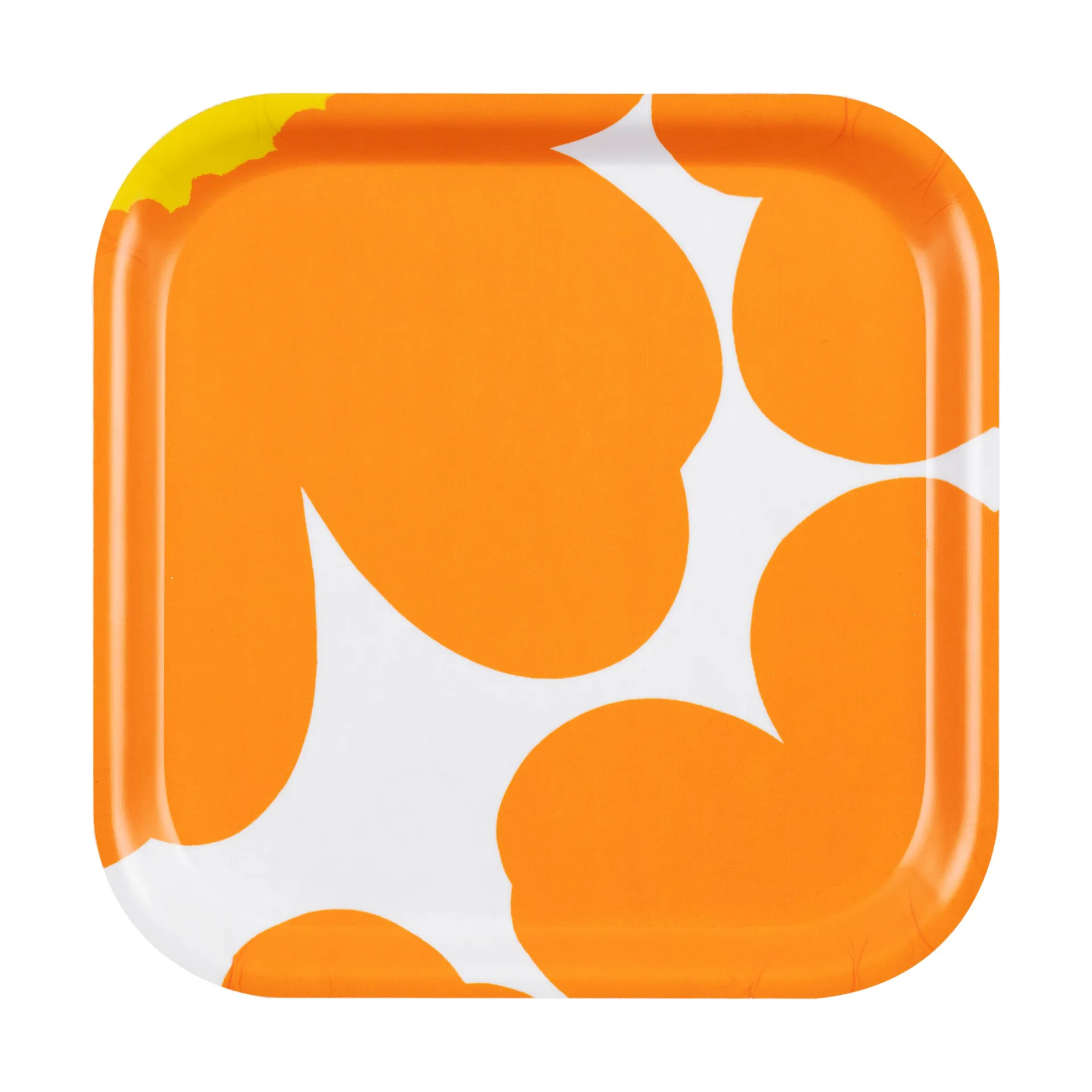 Unikko 60-årsjubileum brett 20x20 cm, White-orange-yellow Marimekko