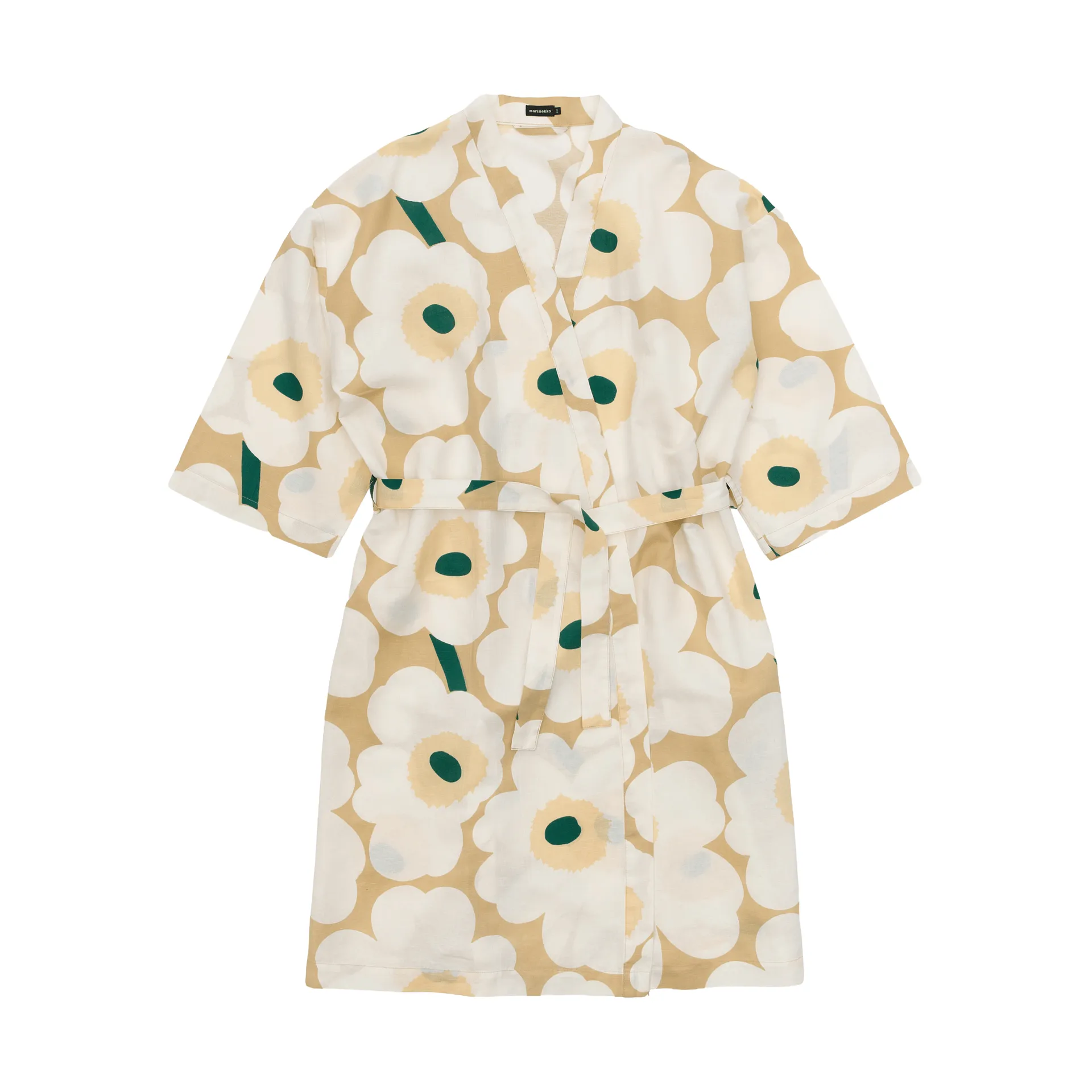 Unikko badekåpe S/M, Sand-off white-hay-emerald, L/XL Marimekko