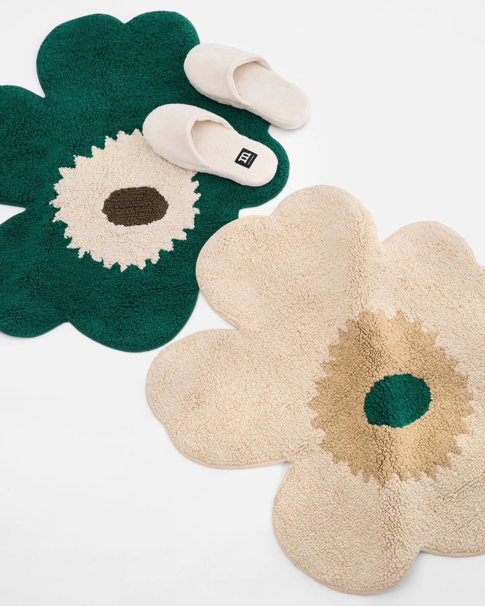 Unikko baderomsmatte 73x74 cm, Emerald-off white-muldvarp Marimekko