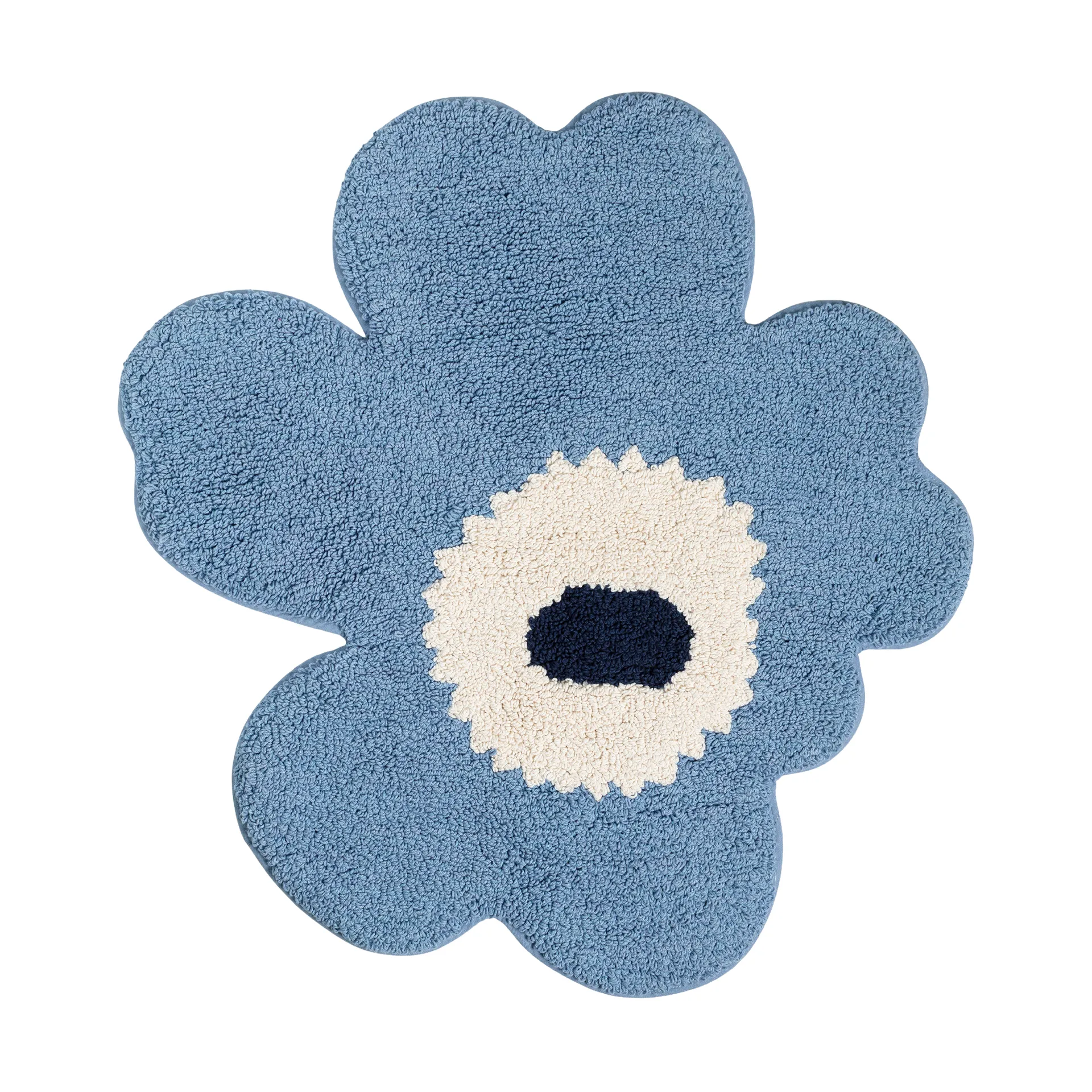 Unikko baderomsmatte 73x74 cm, Light blue, off white, navy Marimekko