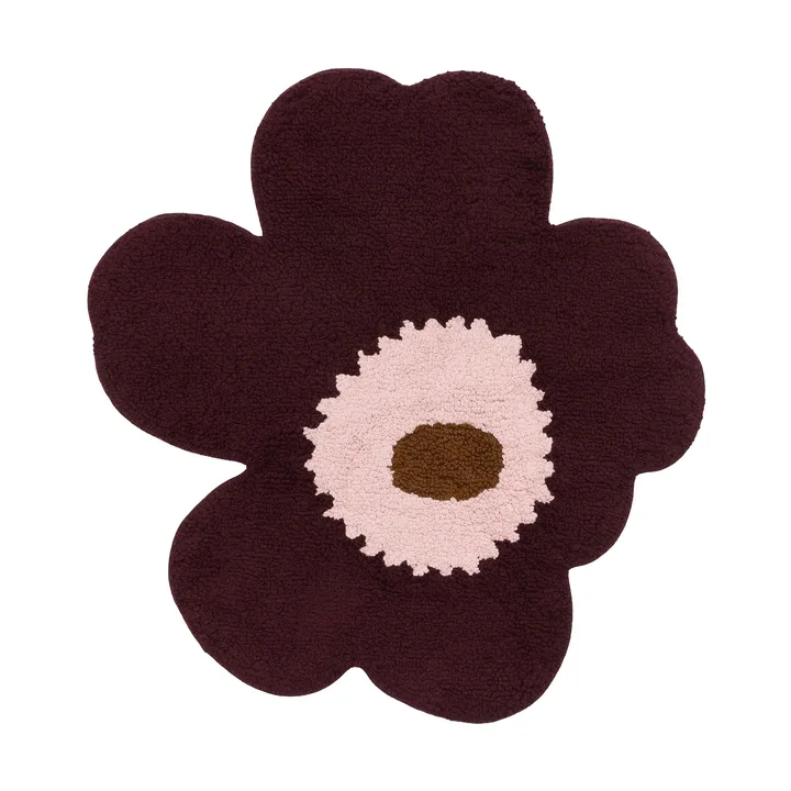 Unikko baderomsmatte 73x74 cm - Plomme-rosa-toffee - Marimekko