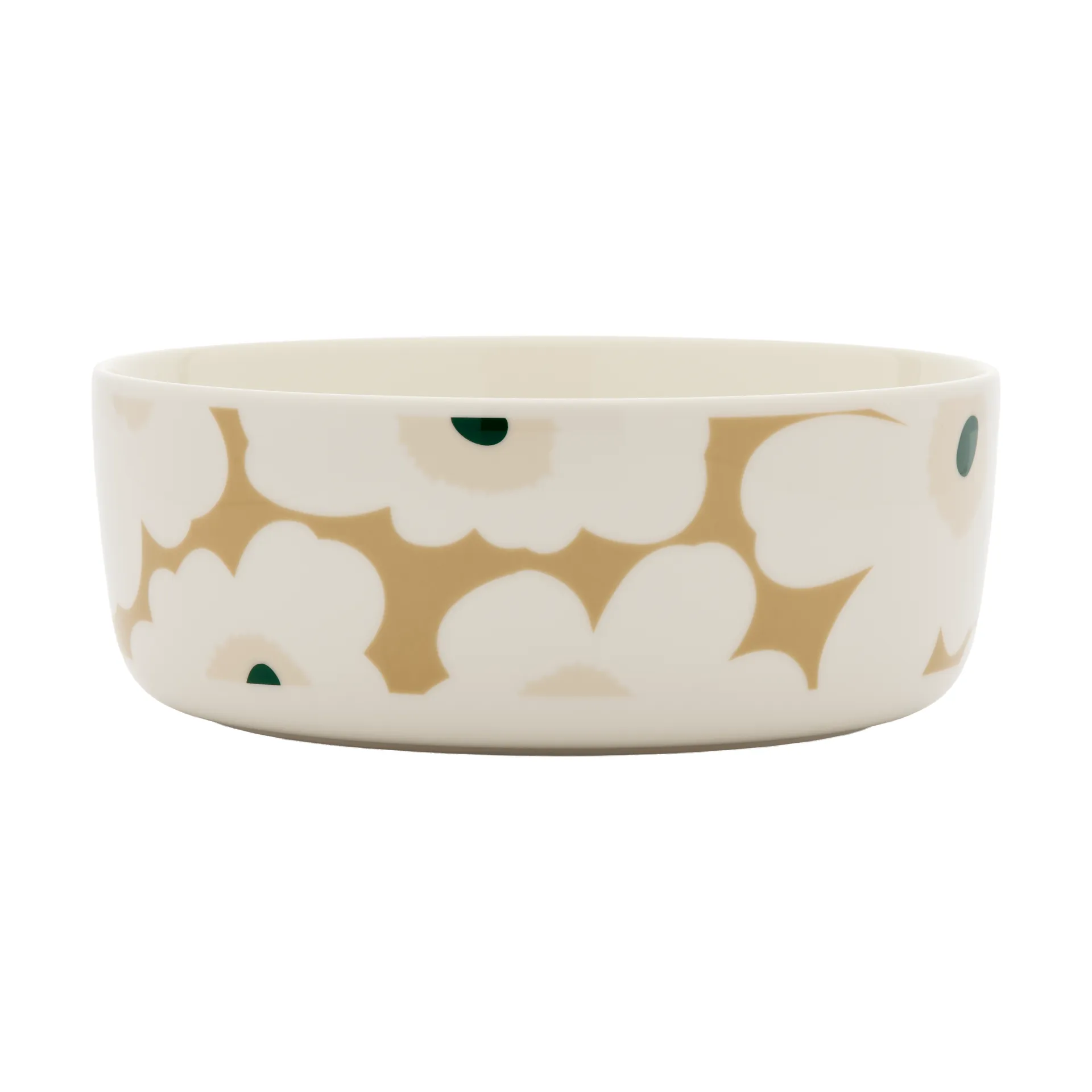 Unikko bolle 1,5 l, White-beige-lys sand-mørk grønn Marimekko