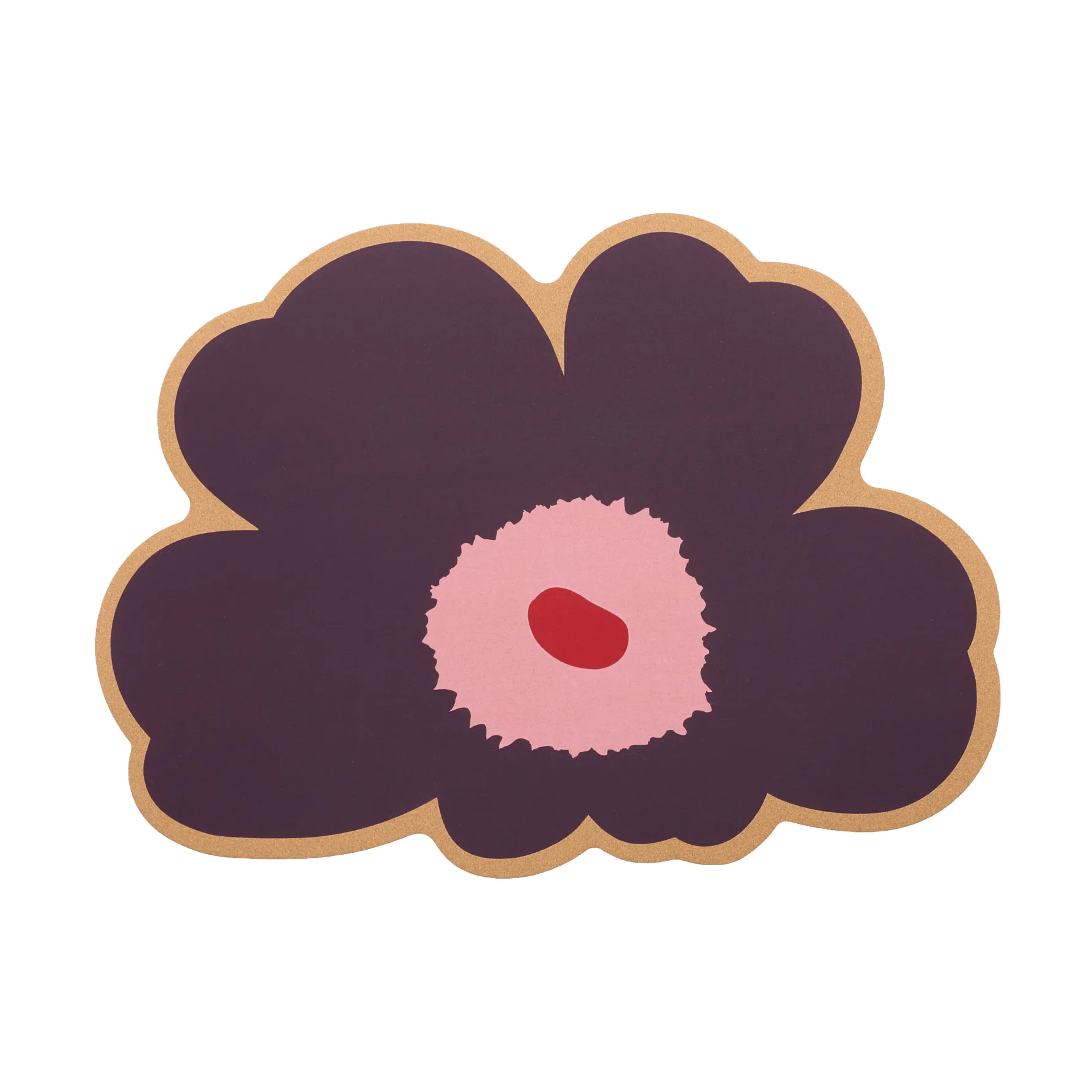 Unikko bordbrikke, Cork-plomme-rosa-tyttebær Marimekko