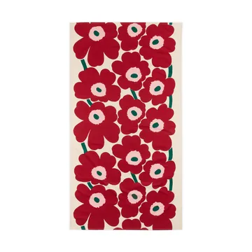 Unikko duk - Off white-cranberry-rose, 135x250 cm - Marimekko