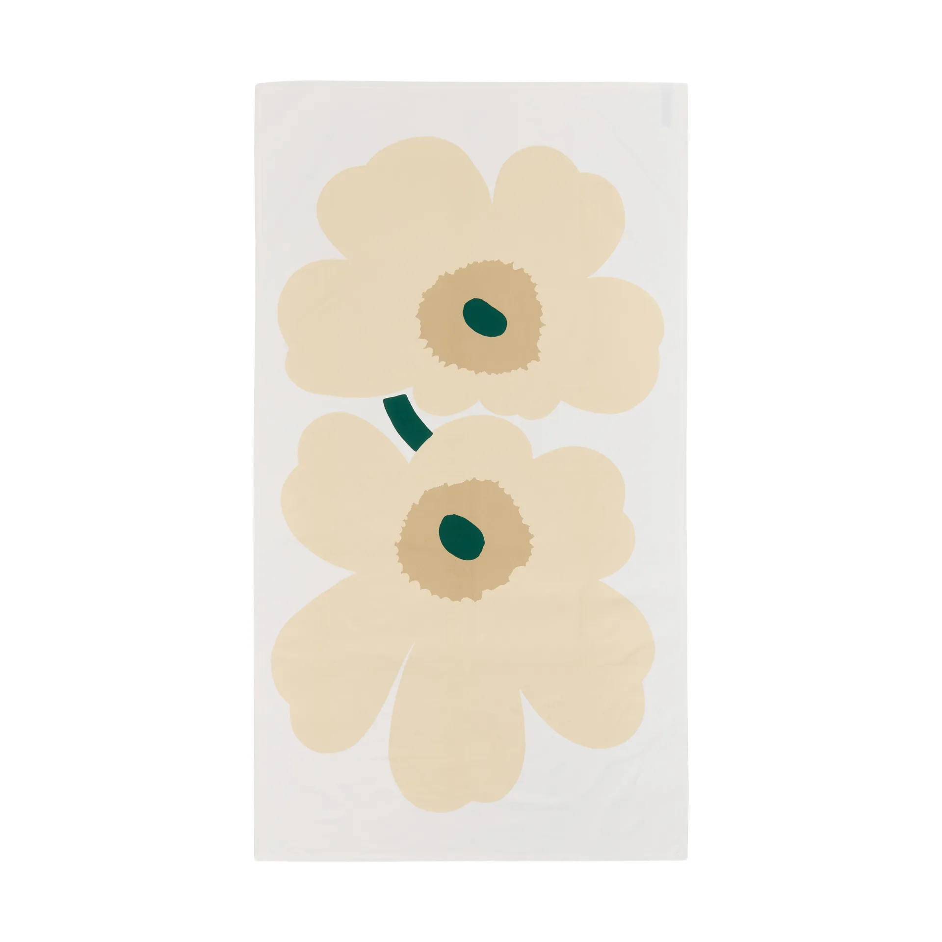 Unikko duk, White-hay-sand-emerald Marimekko