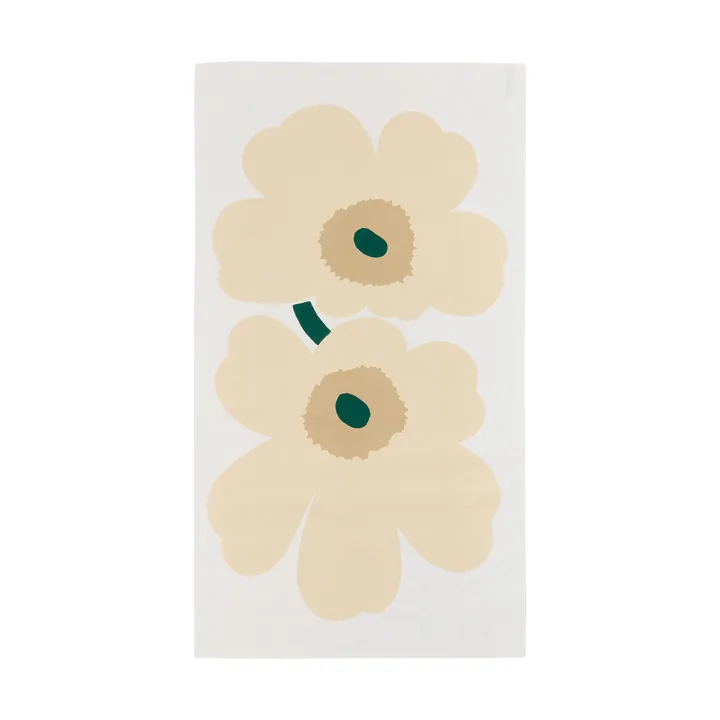 Unikko duk - White-hay-sand-emerald - Marimekko