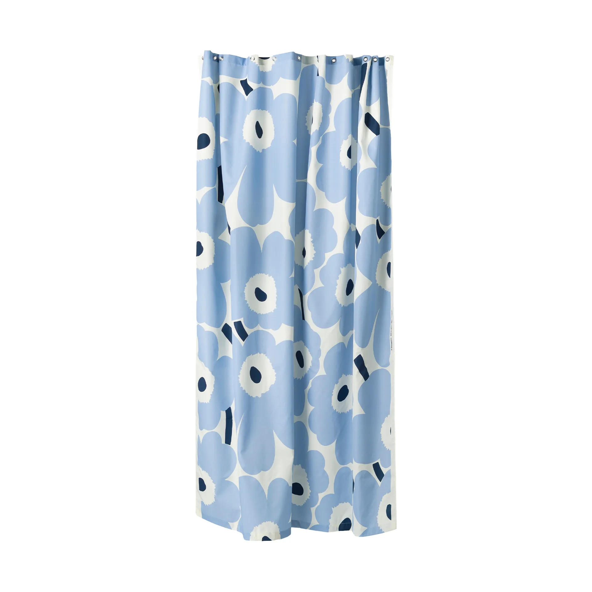Unikko dusjforheng, Off white, light blue, navy, 180x200 cm Marimekko