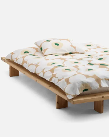 Unikko dynetrekk 150x210 cm - Sand-off white-høy-emerald - Marimekko