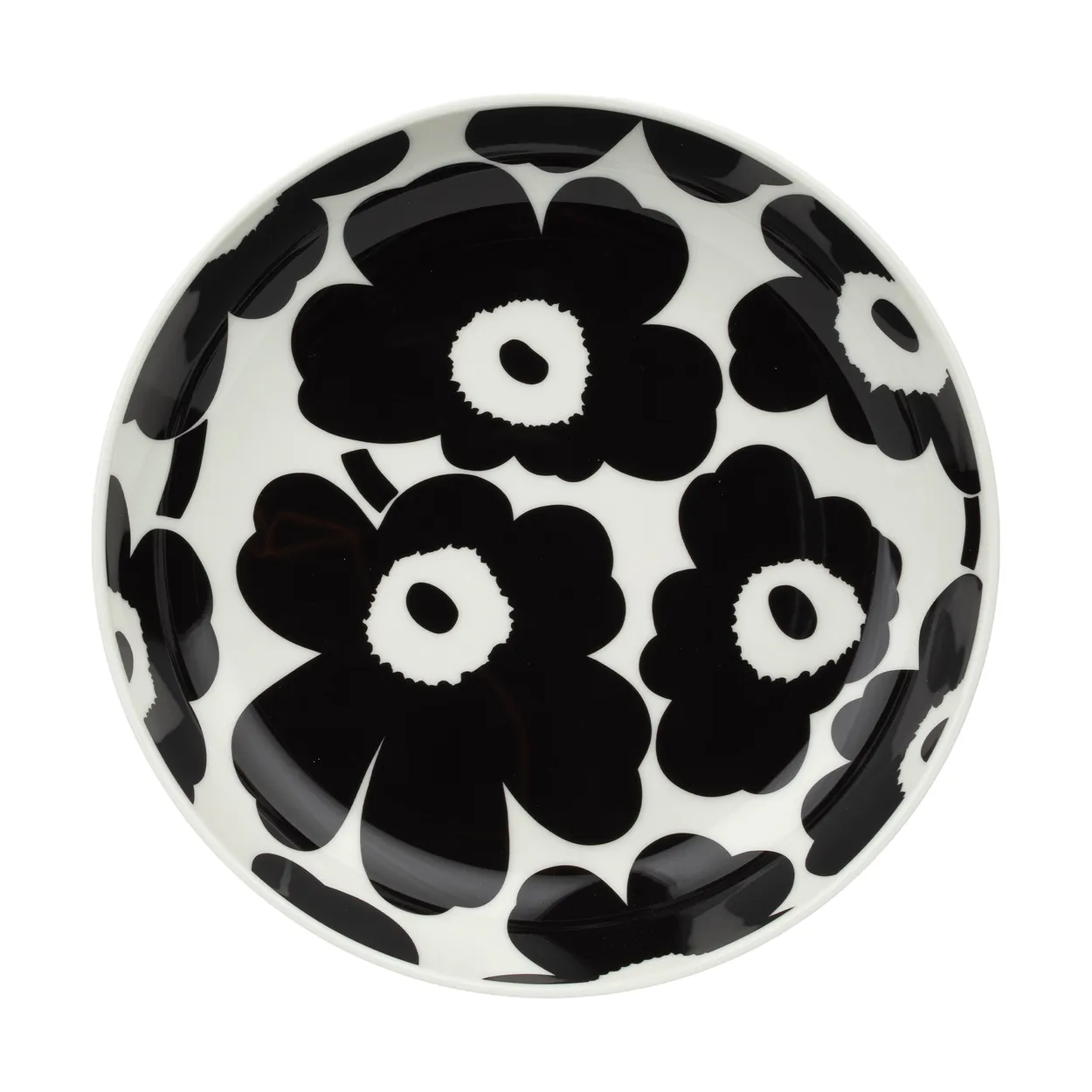 Marimekko Unikko dyp tallerken Ø20,5 cm Black-white