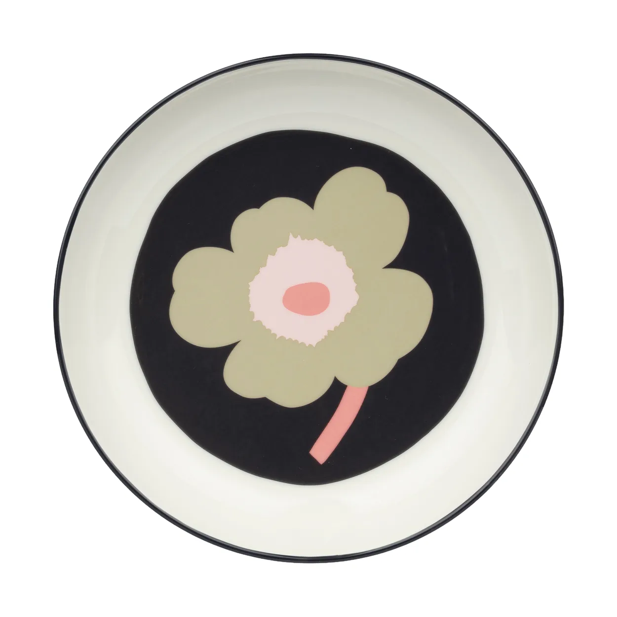 Marimekko Unikko dyp tallerken Ø20,5 cm Off white-charcoal-sand-pink