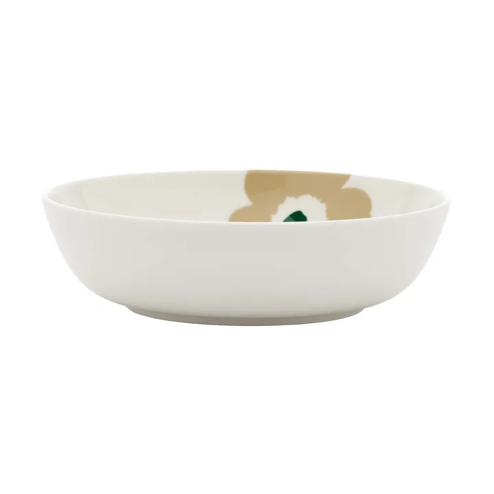 Unikko dyp tallerken - Beige-white-light sand-dark green - Marimekko