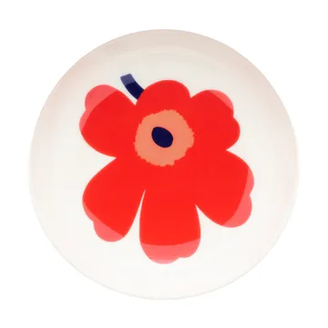 Unikko dyp tallerken - White-red-blue - Marimekko