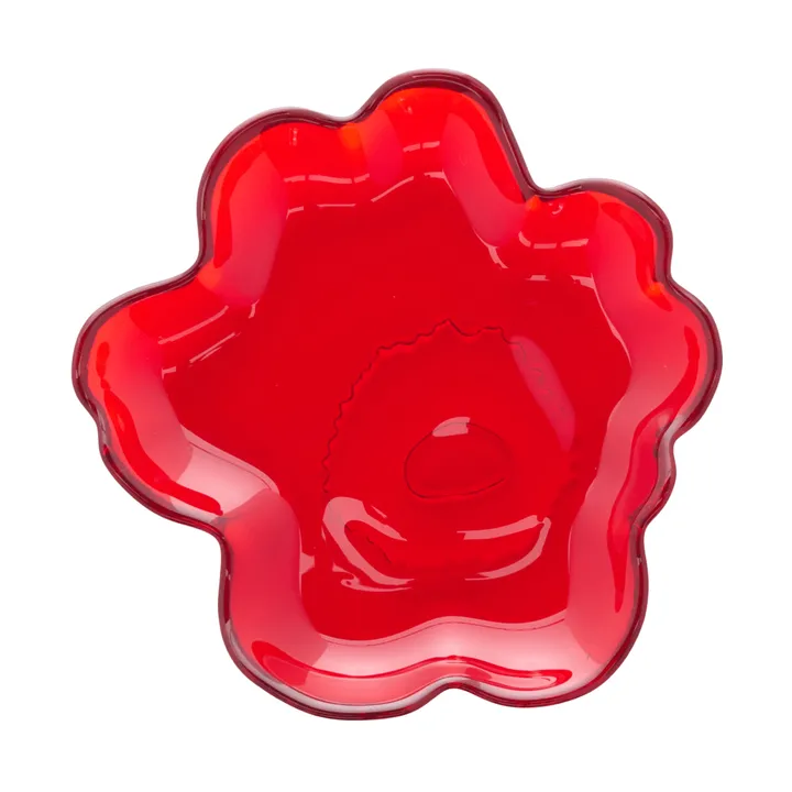 Unikko glass tallerken Ø13 cm - Rød - Marimekko