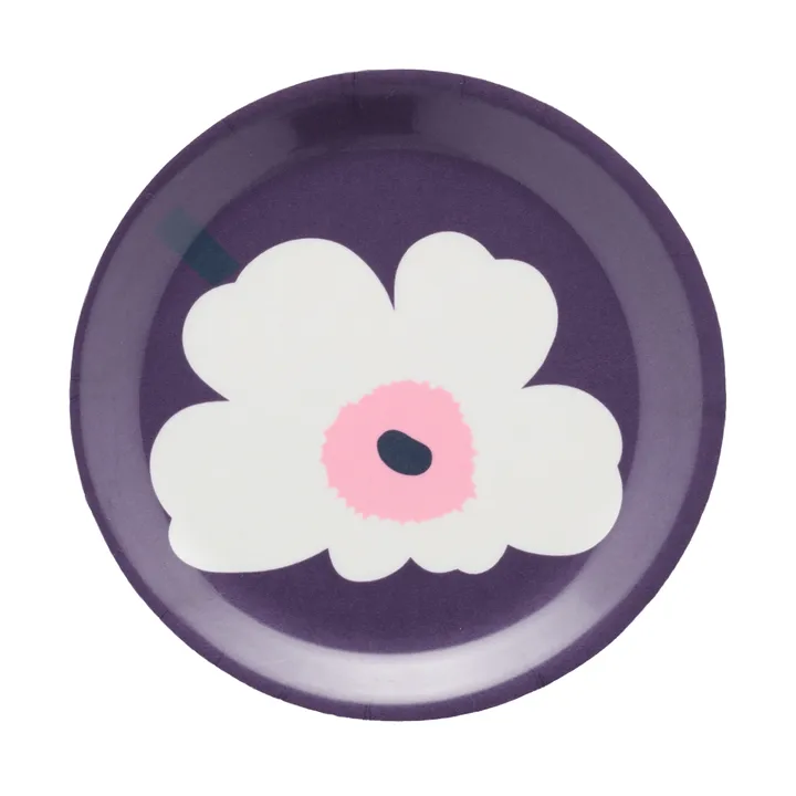 Unikko glassbrikker - Plomme-hvit-rose, Ø11 cm - Marimekko