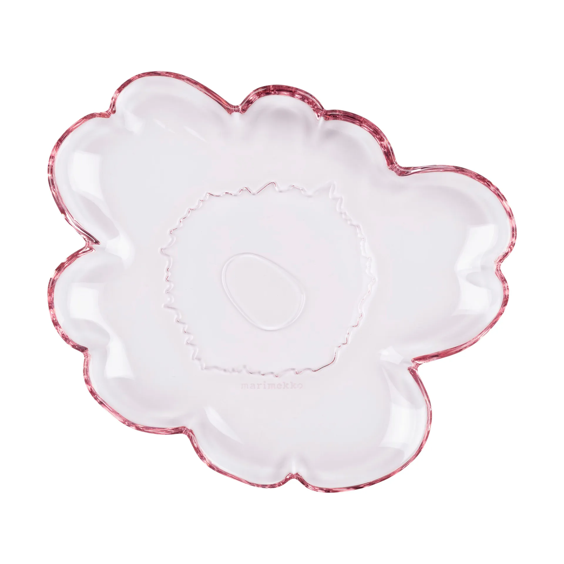 Unikko glassfat 20 cm, Light pink Marimekko